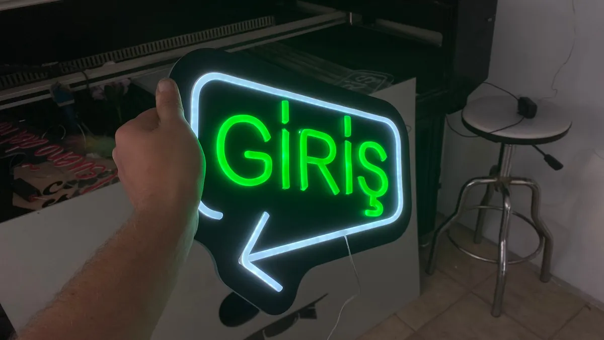 Giriş (Welcome) Led Neon Tabela - Model 2 LED neon tabela görseli